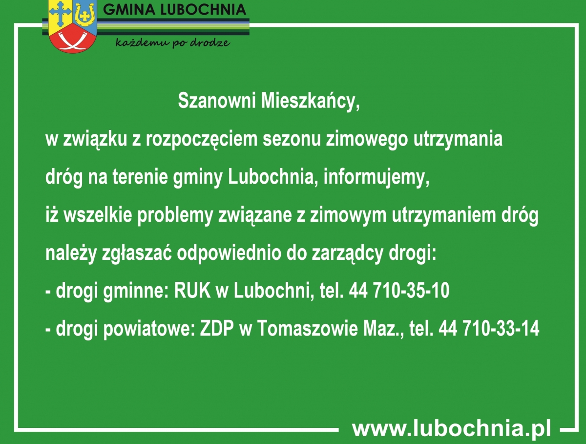 informacja w sprawie dróg